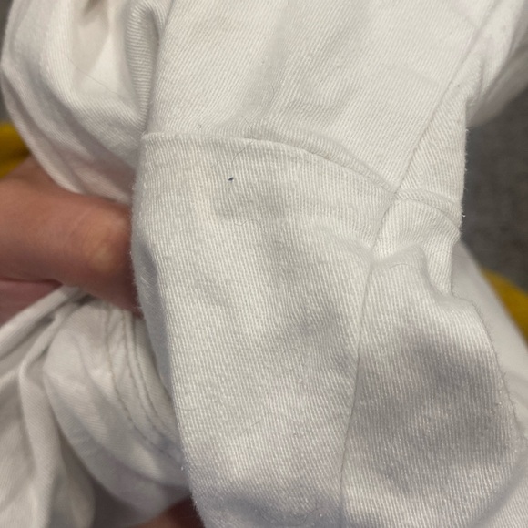 MXM Womens Plus White Denim Jacket with 3/4 Sleeves - Picture 8 of 8